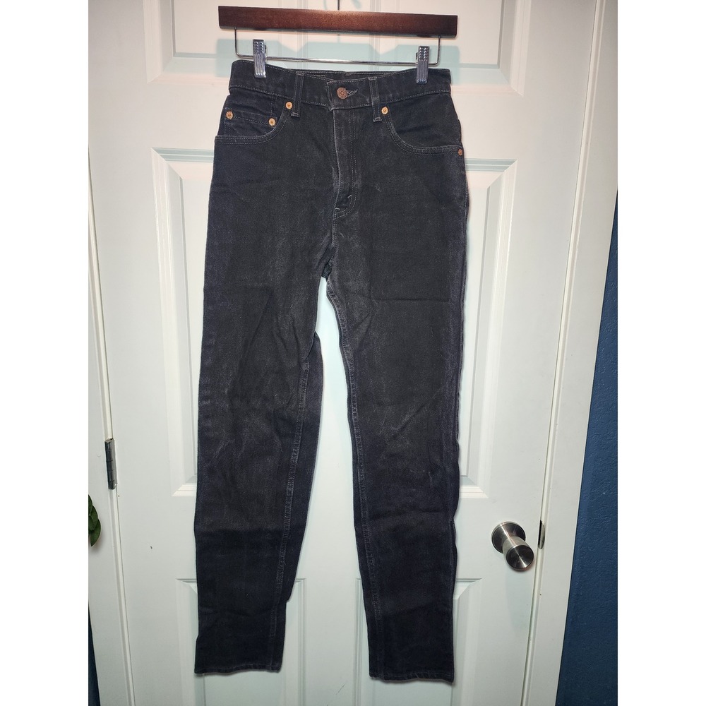 Vintage Levis 550 Black Jeans Made in USA Relaxed Tapered Leg 90s High Waist 7JR
